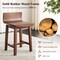 Walnut Rubber Wood Swivel Dining Chairs Set of 2 with Low Backrest and Footrest